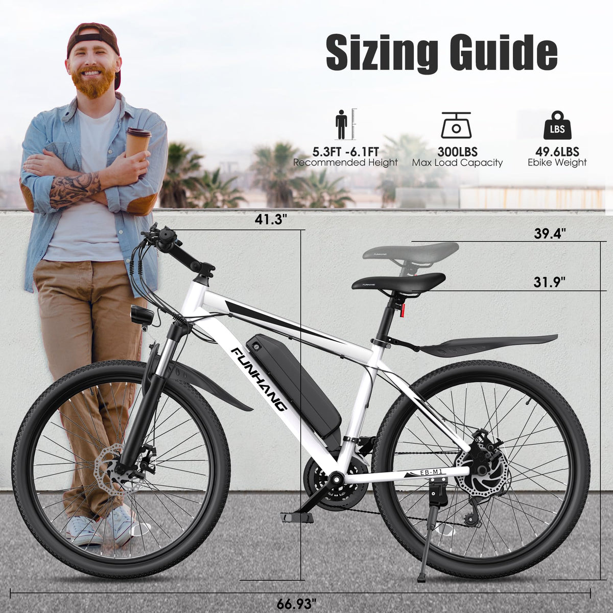 1000W 50Miles 26" Electric Mountain Bike with 48V Removable Battery X4369