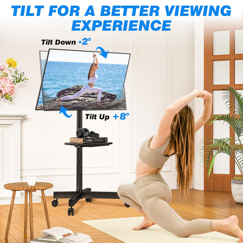 Mobile TV Stand for 23-65 Inch Flat Curved TVs Black V758612