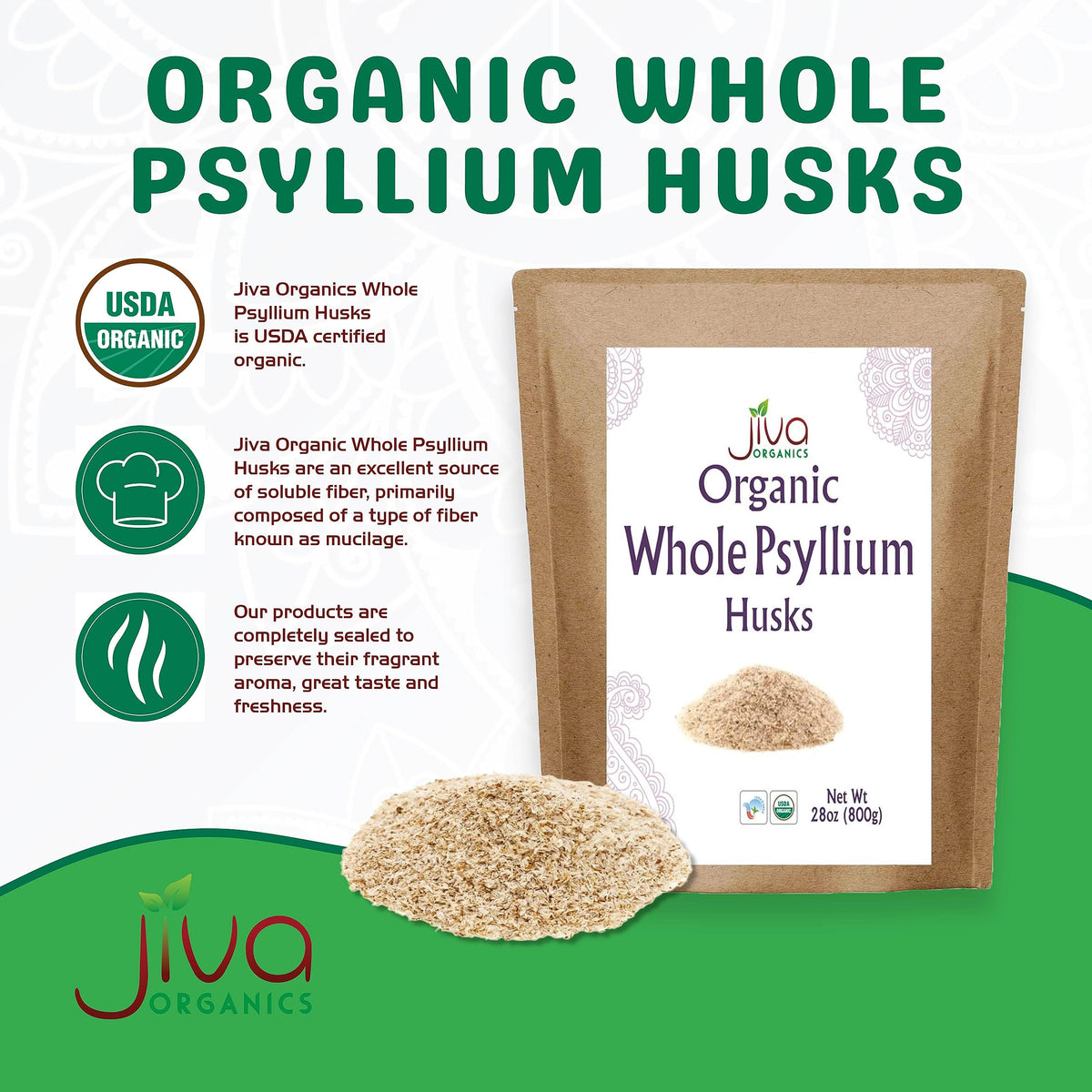 Whole Psyllium Husk 28 Ounce Unflavored Y856484