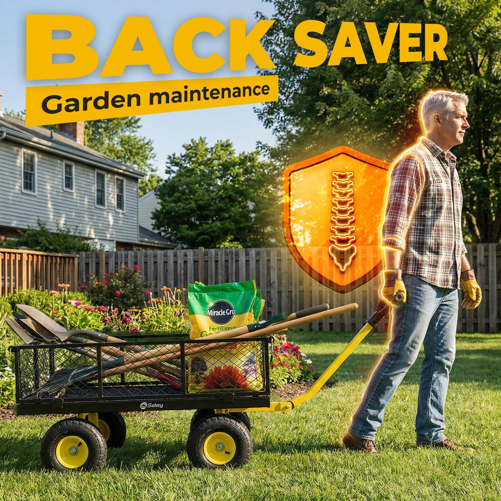 Steel Garden Cart 1000 lb Capacity Removable Sides U6321