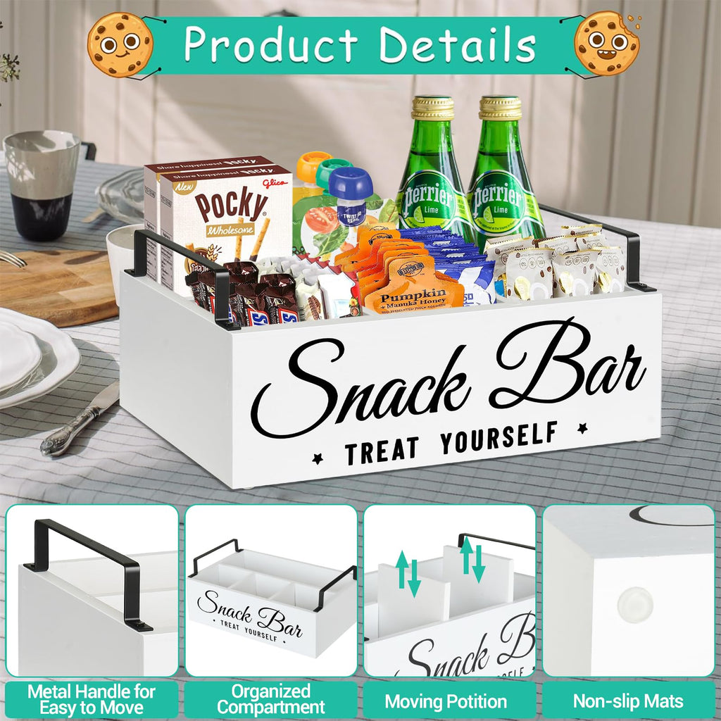 Wood 4 Compartment Snack Organizer H4274