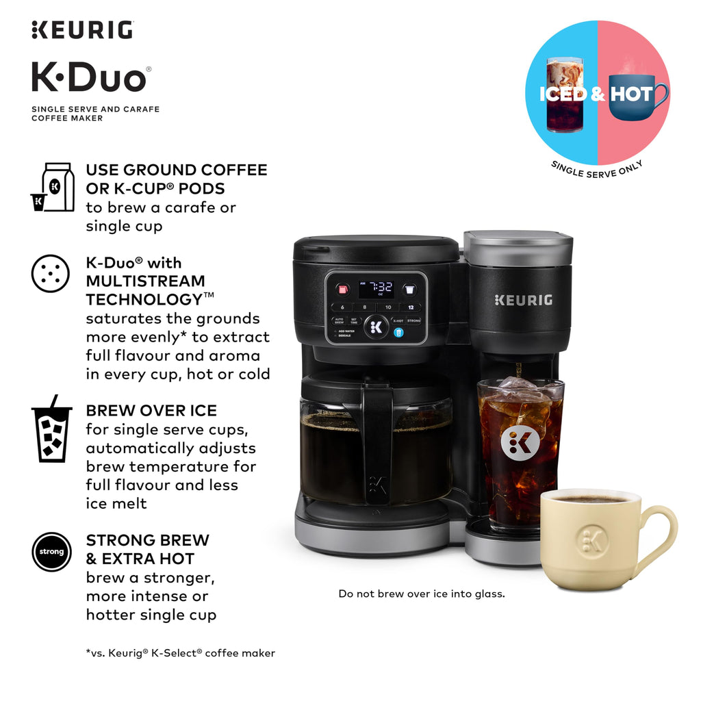 Black Single Serve K-Cup Pod & Carafe Coffee Maker I322