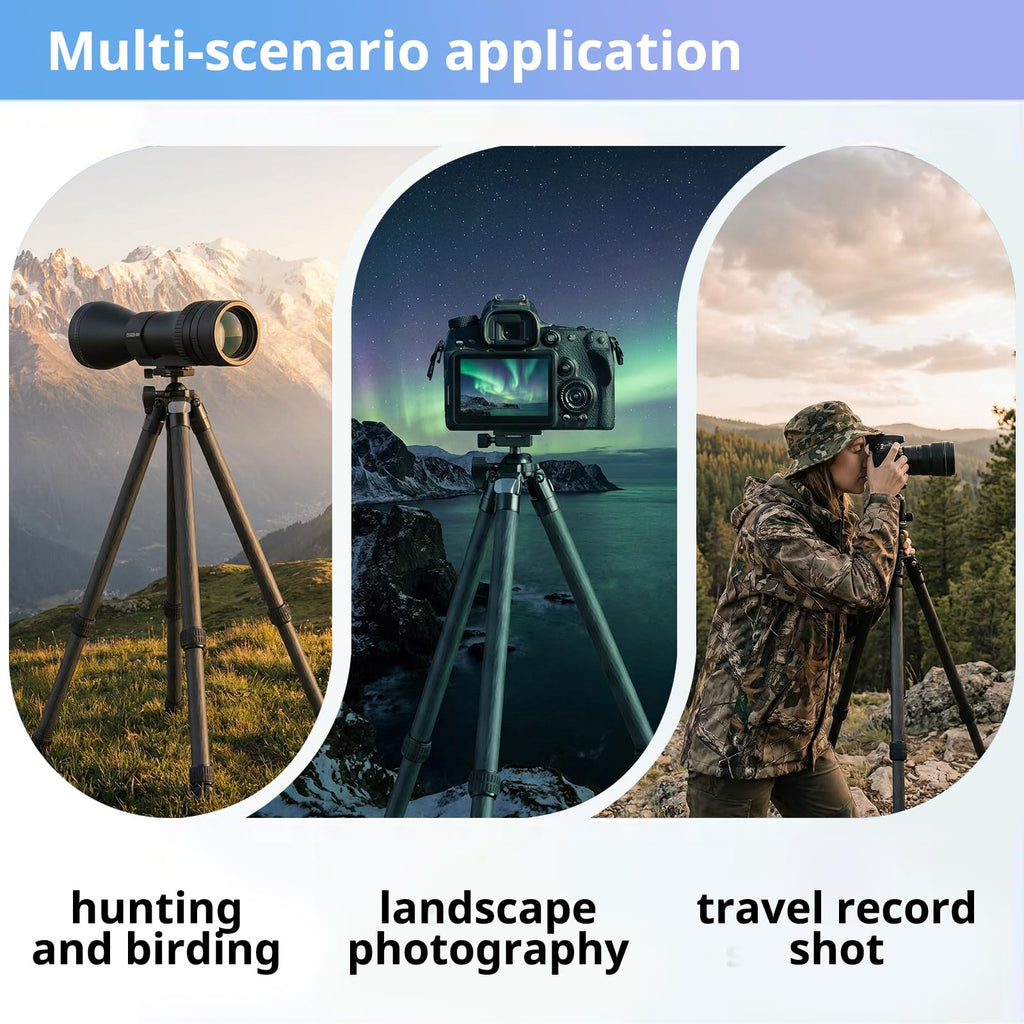 Carbon Fiber Hunting Tripod with Bubble Level and Ball Head K974