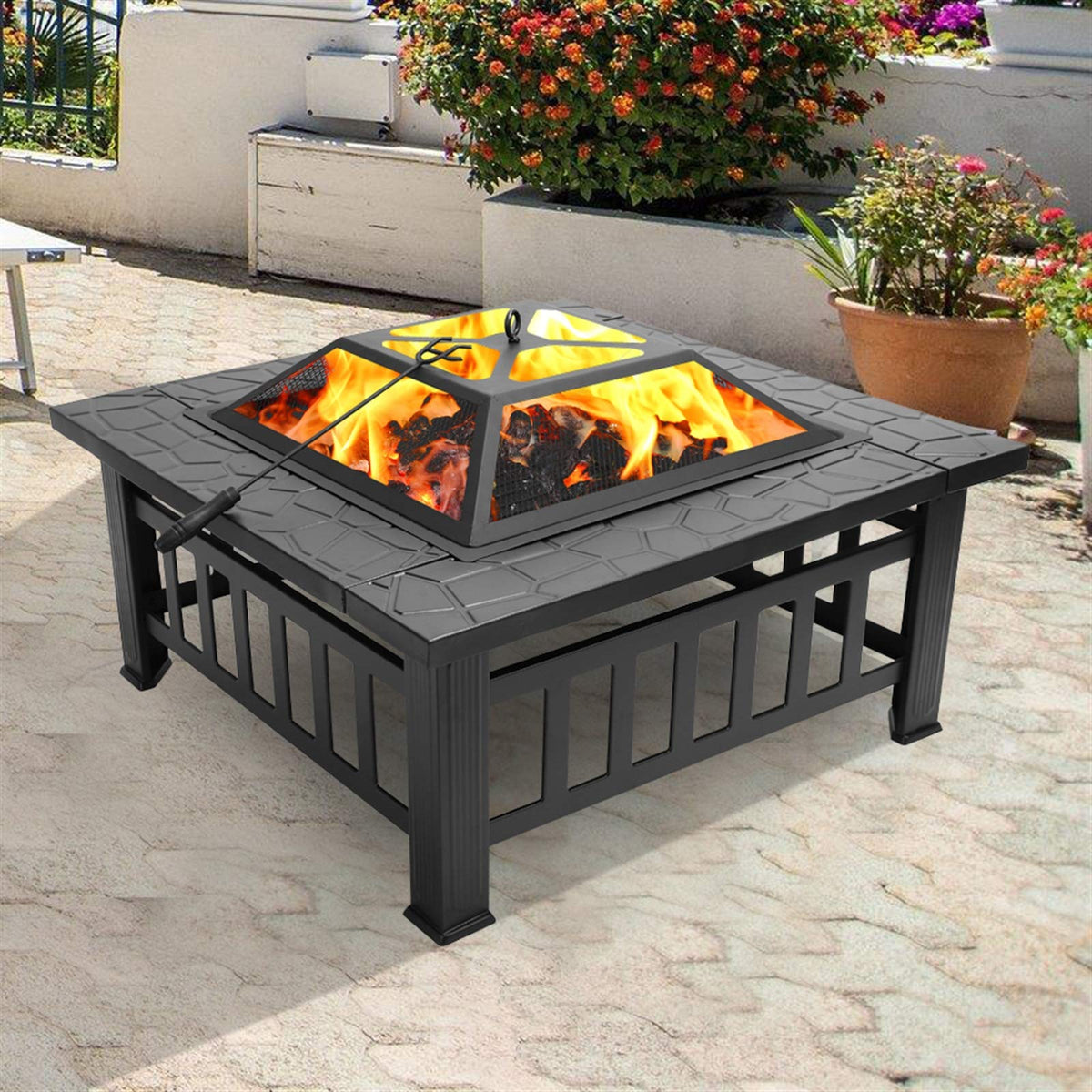 32 Inch Square Fire Pit X771618
