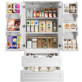 White Pantry Cabinet with 2 Drawers and 6 Door Shelves D3462