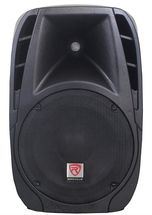 12" Passive PA Speaker System with Metal Wired Mics and Stands Q88994