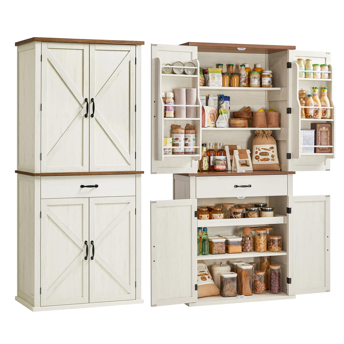 Freestanding Tall Pantry Cabinet with Drawer K8523