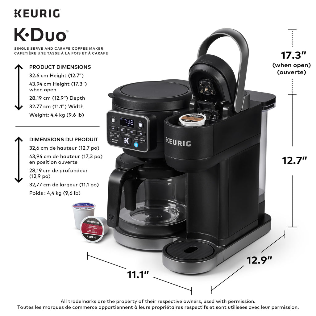 Black Single Serve K-Cup Pod & Carafe Coffee Maker I322