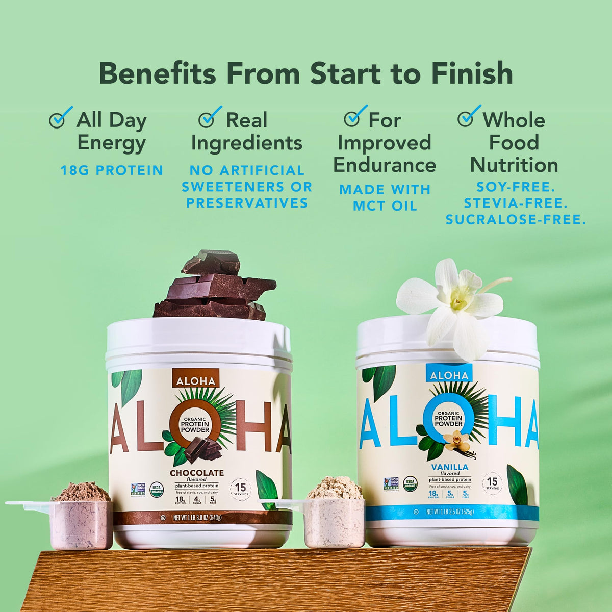 Organic Plant Based Vanilla Protein Powder 19.6 oz V823