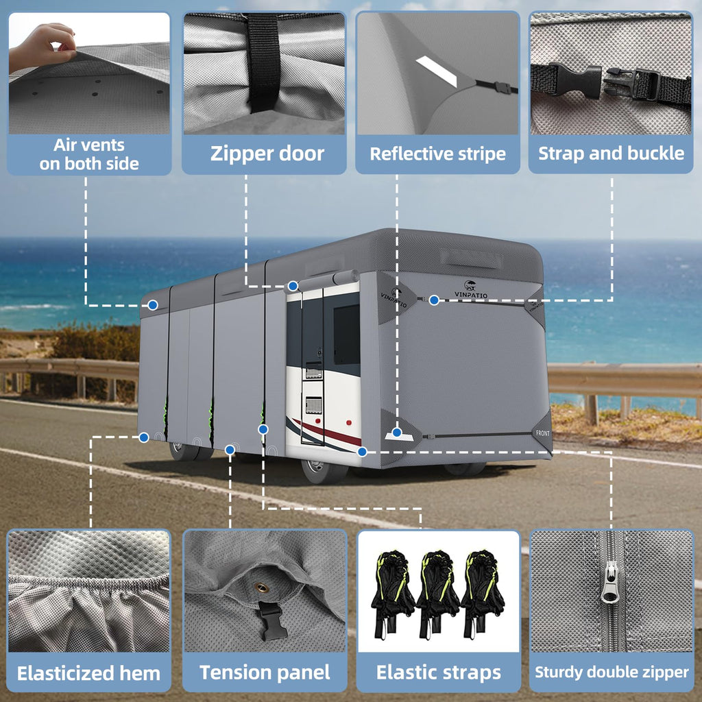Class A RV Cover 7 Layers 34'-37' Windproof Waterproof J21330