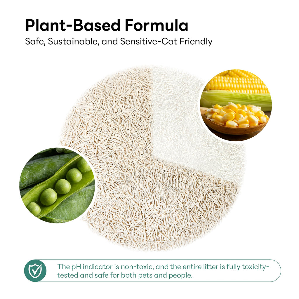 Plant-Based Tofu Cat Litter with Cassava, Color-Changing, Fast Clumping, Unscented 10 lb P771