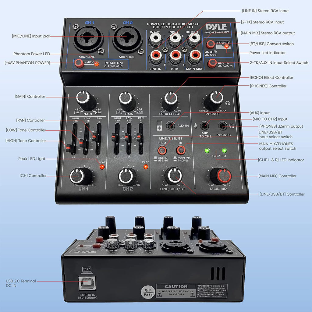 4 Channel Bluetooth Audio Mixer Z63310