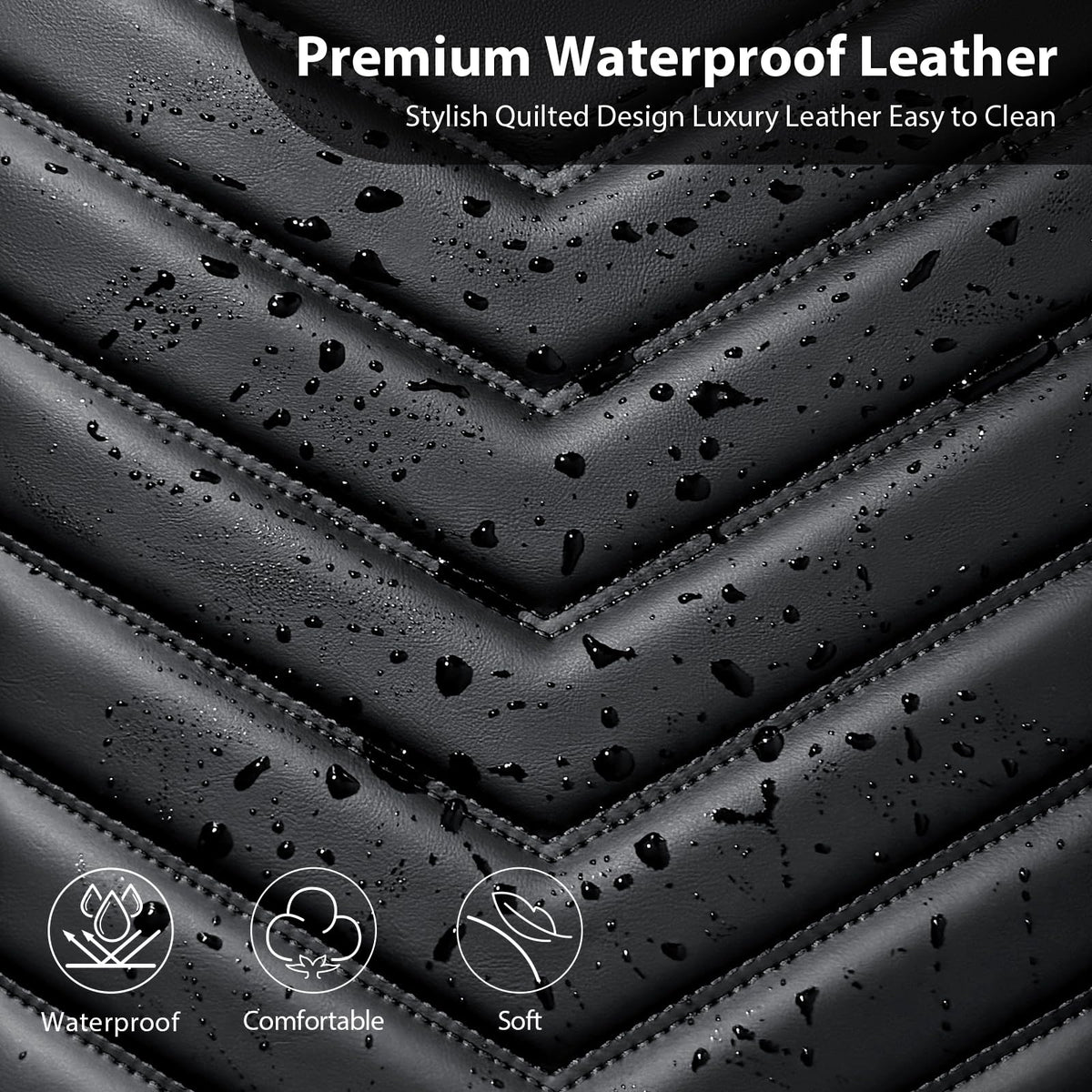 3D Foam Faux Leather Seat Covers Full Set B645