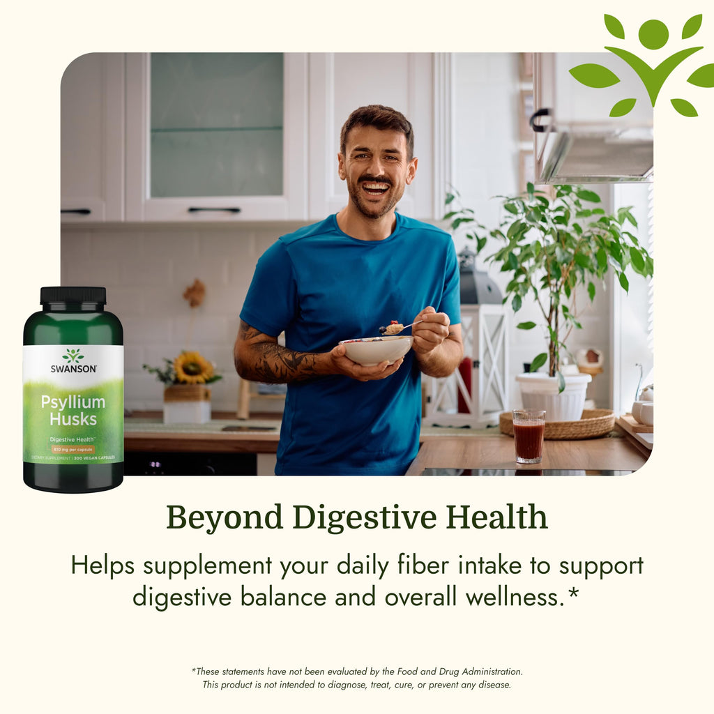 Psyllium Husk Dietary Fiber Supplement, 610 mg, 300 Capsules C32809