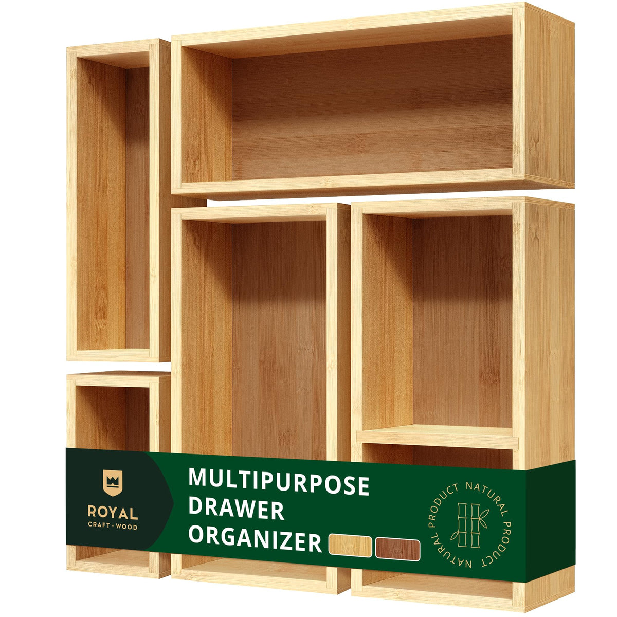 5-Piece Bamboo Drawer Organizer Set N8990
