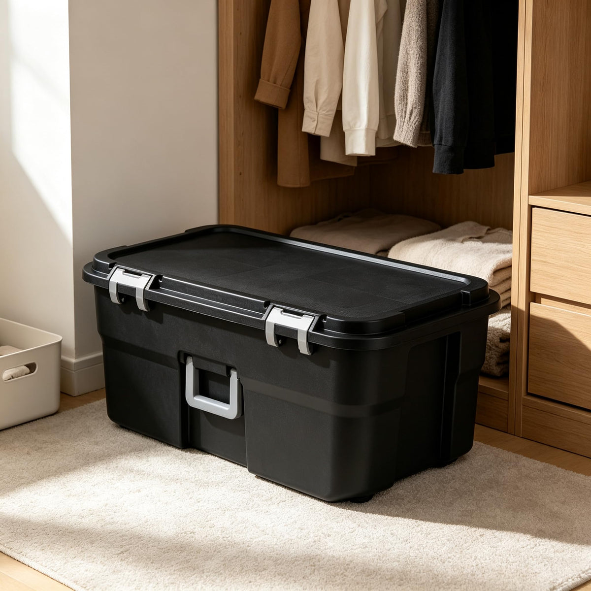 22 Gallon Lockable Heavy-Duty Plastic Storage Trunk D604045