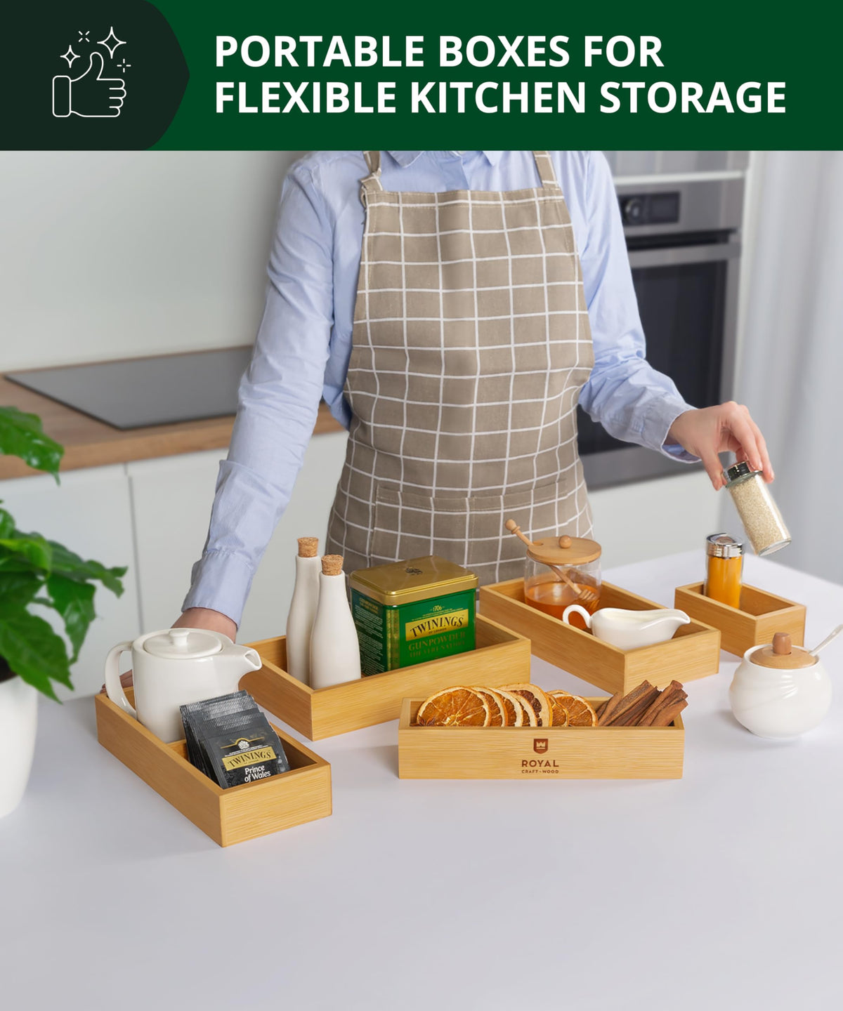 5-Piece Bamboo Drawer Organizer Set N8990