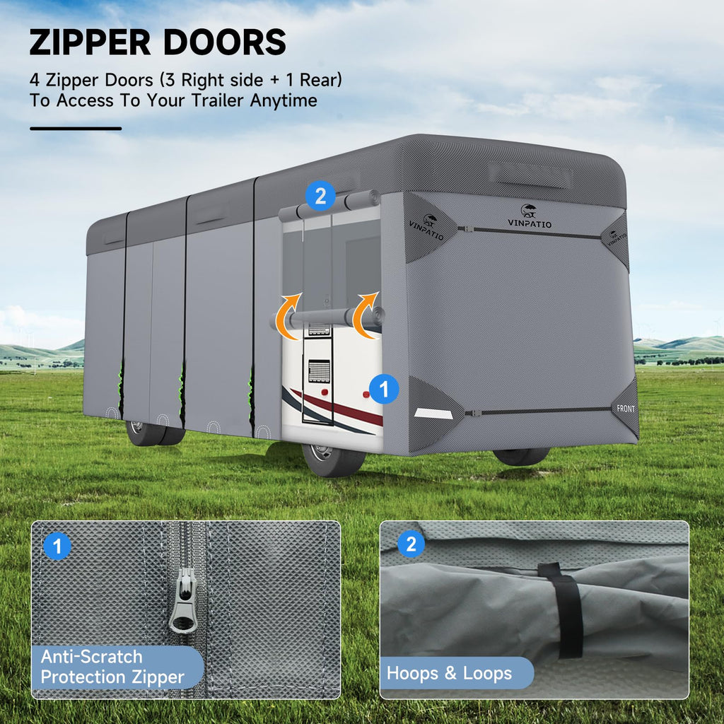 Class A RV Cover 7 Layers 34'-37' Windproof Waterproof J21330
