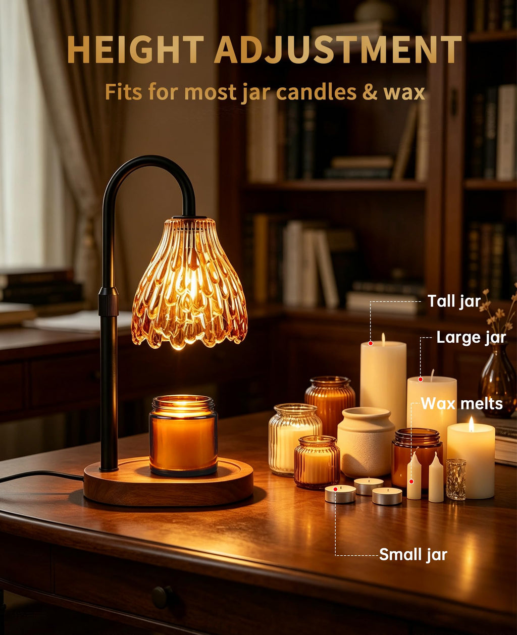 Glass Candle Warmer Lamp with Timer & Dimmer W62489