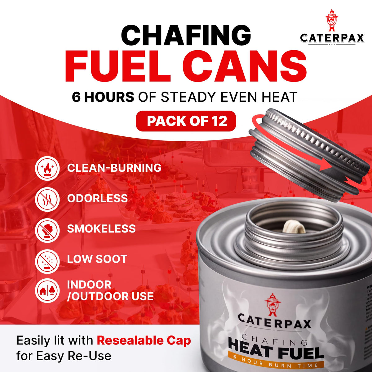 6 Hour Chafing Fuel Cans 12 Pack Z147