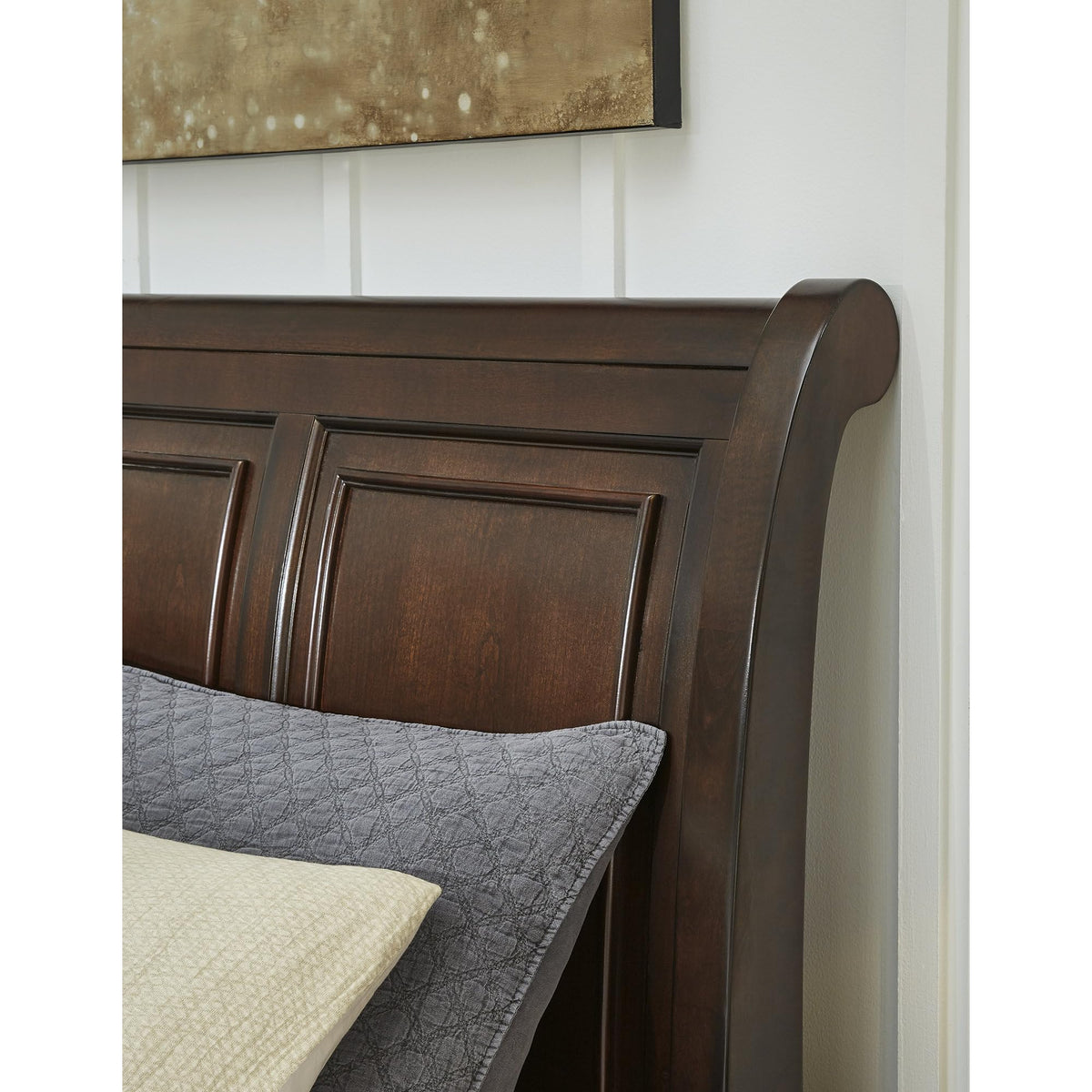 Cal King Sleigh Bed Frame with Storage C384