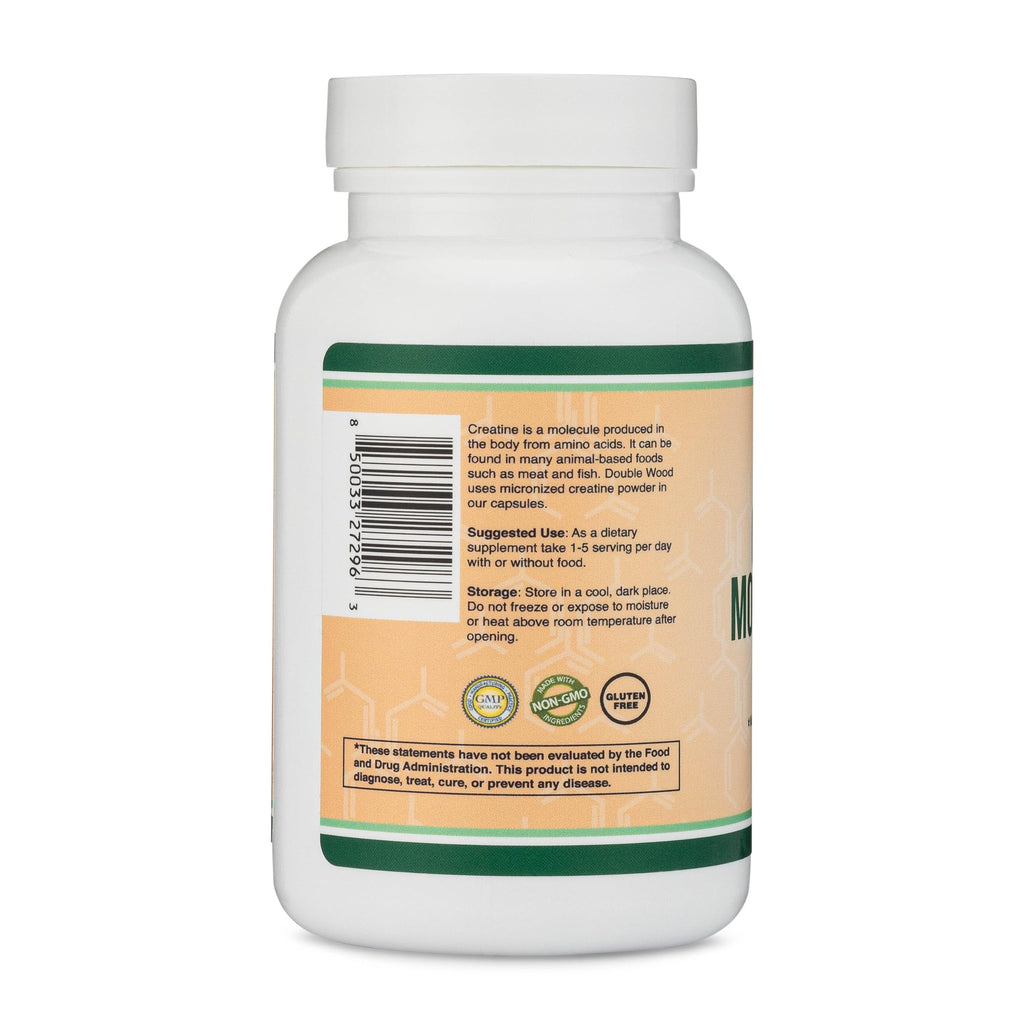 Creatine Monohydrate Capsules 1,000mg Vegan 120 Capsules L109