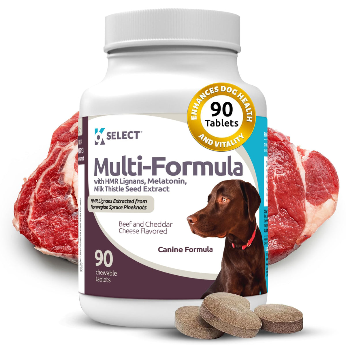 90 Tablets Beef Flavor Dog Multivitamin X2256