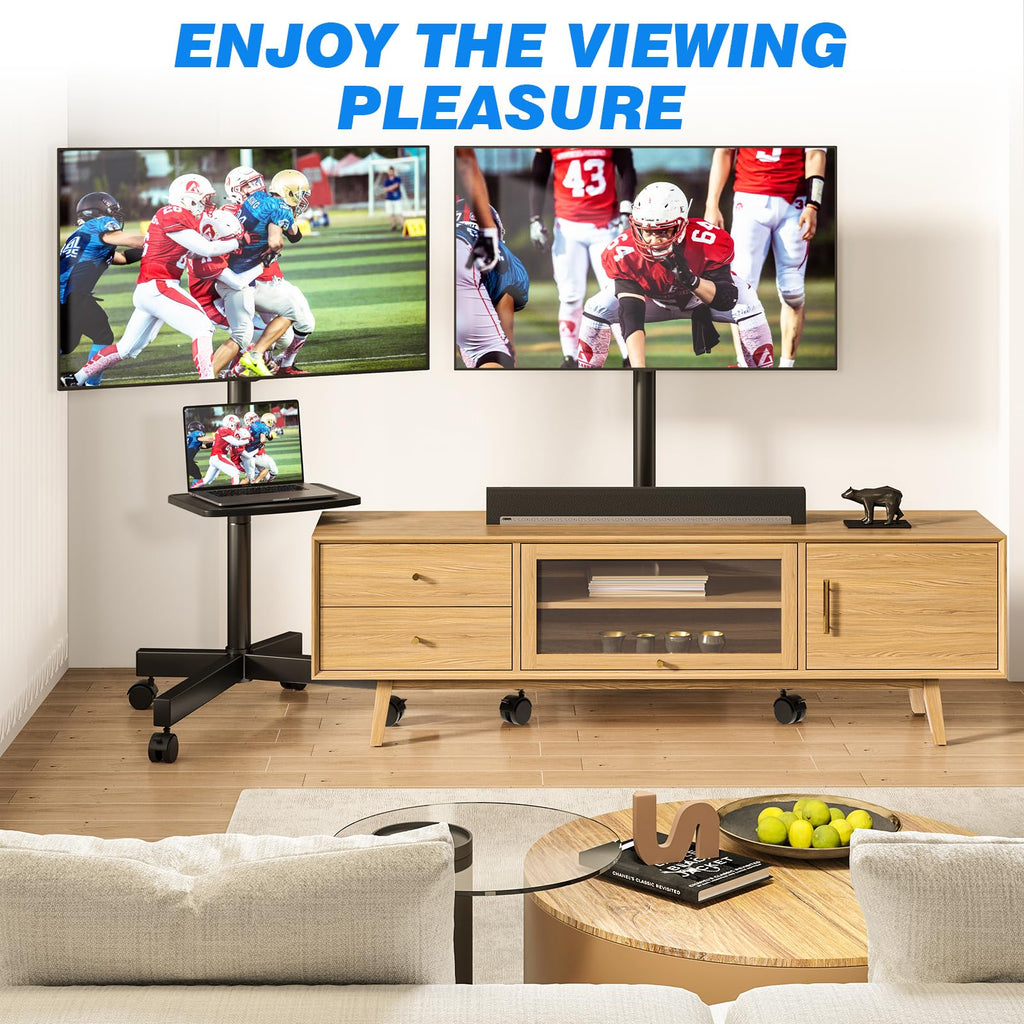 Mobile TV Stand for 23-65 Inch Flat Curved TVs Black V758612