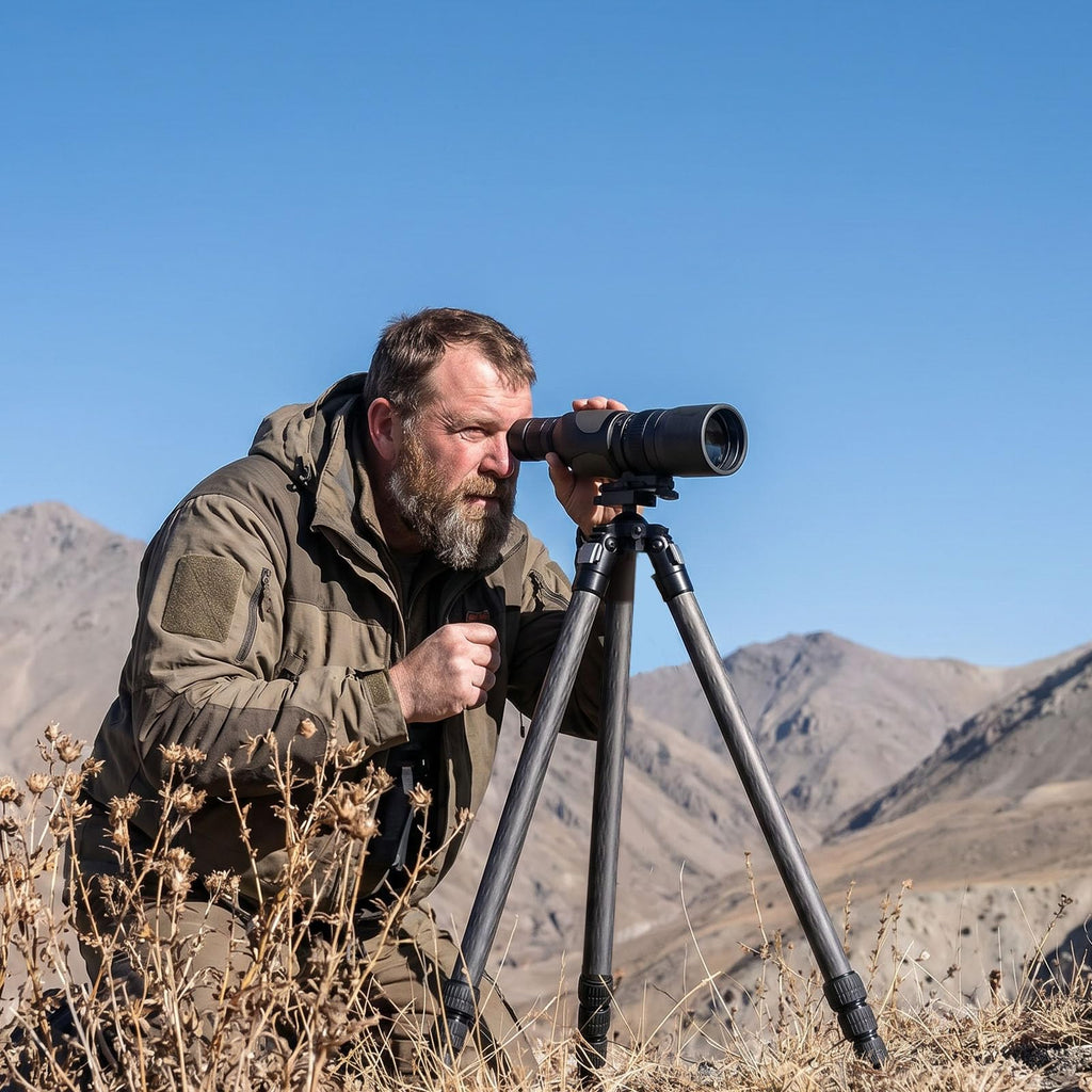 Carbon Fiber Hunting Tripod with Bubble Level and Ball Head K974