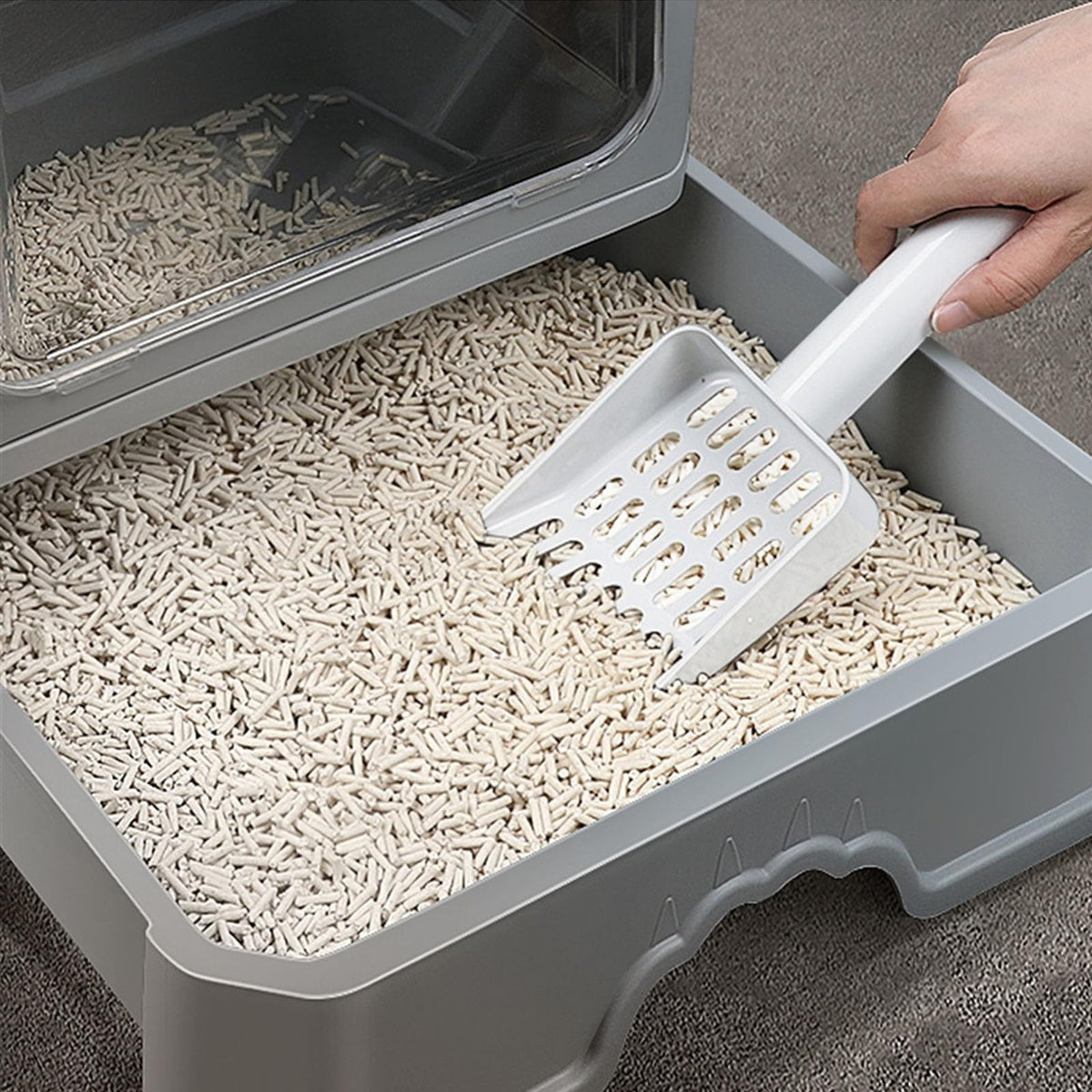 Foldable Enclosed Cat Litter Box with Lid F91953
