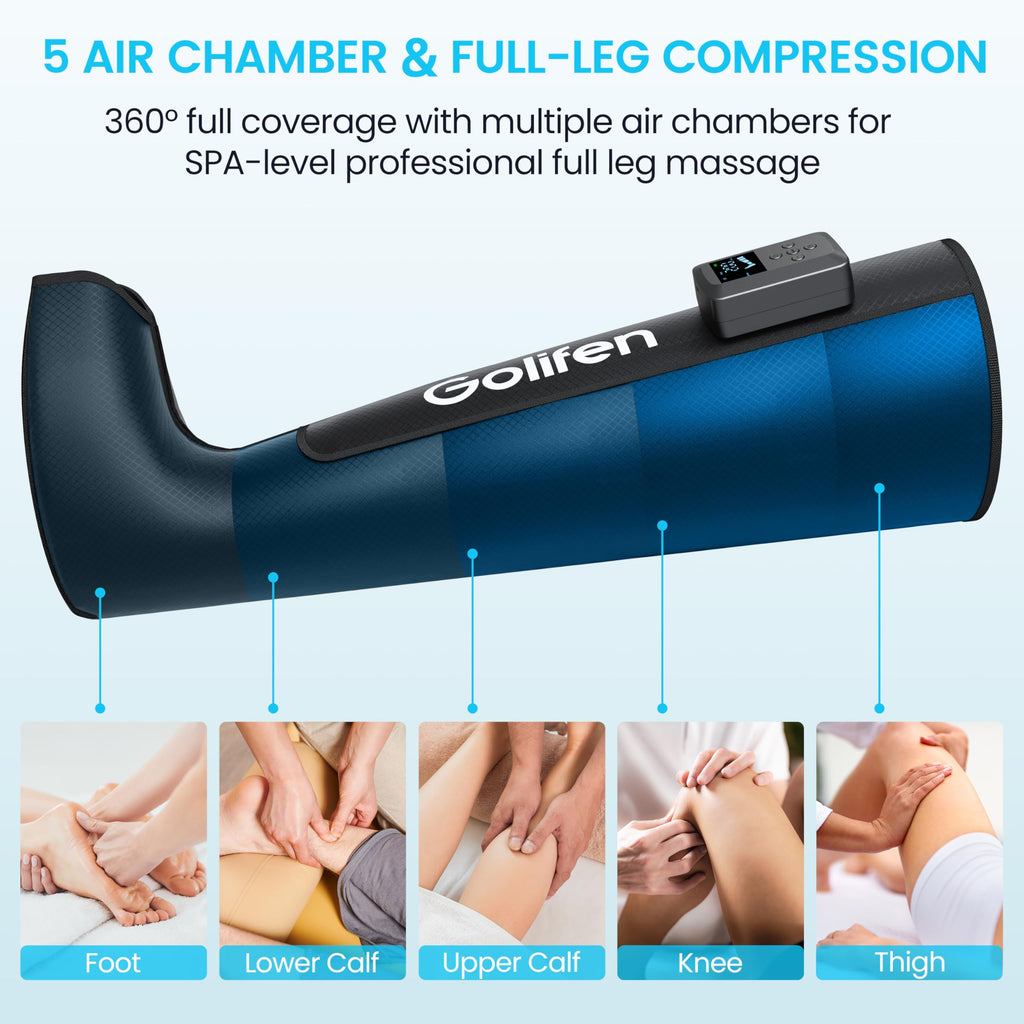 Cordless Leg Compression Massager with 5 Air Chambers B2415
