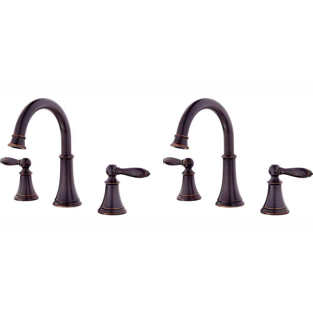 Tuscan Bronze 2-Handle Widespread Bathroom Faucet (2-Pack) V625411