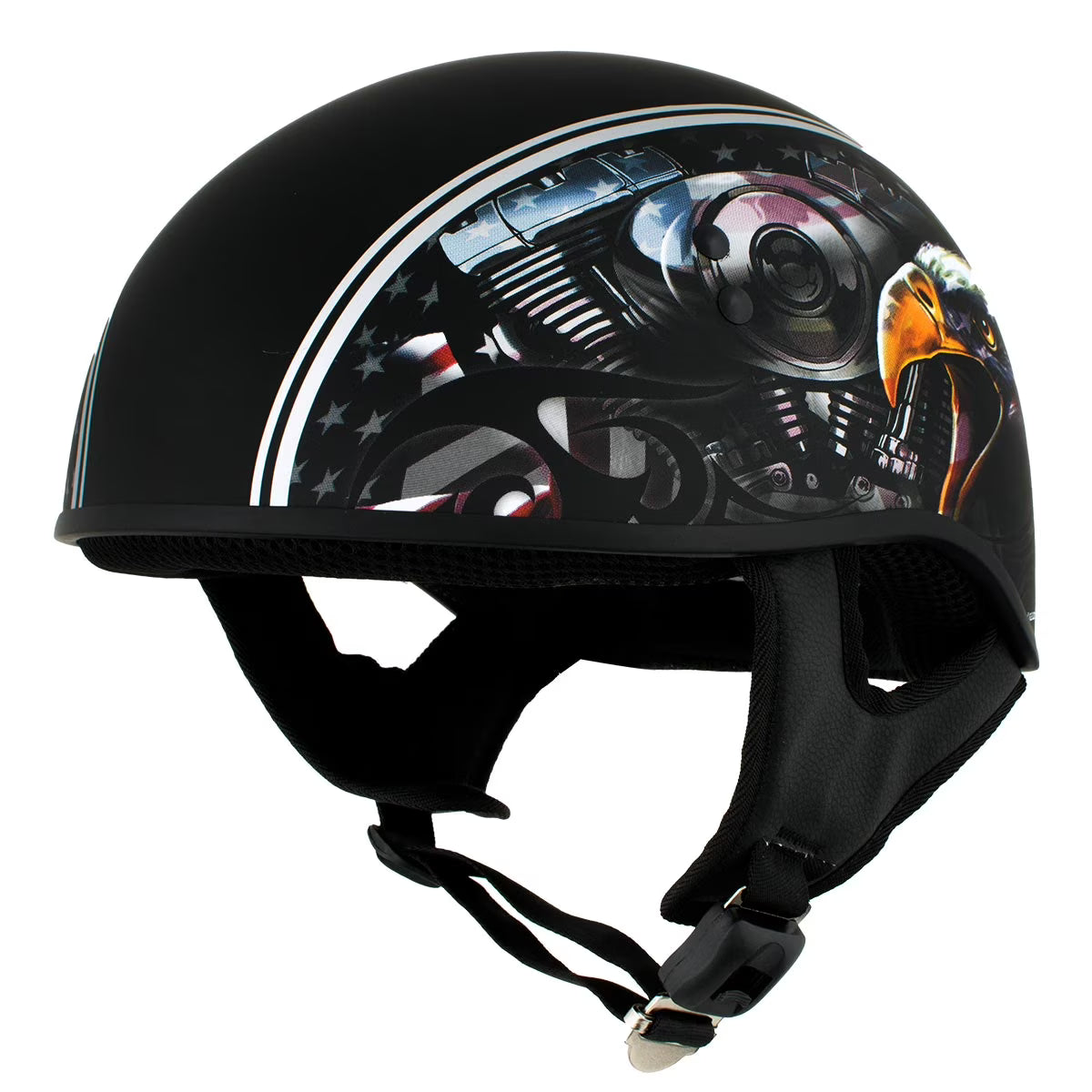 Flat Black Motorcycle DOT Half Helmet S31000