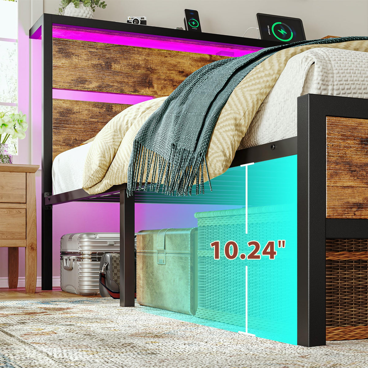 Queen Bed Frame with Headboard J7002
