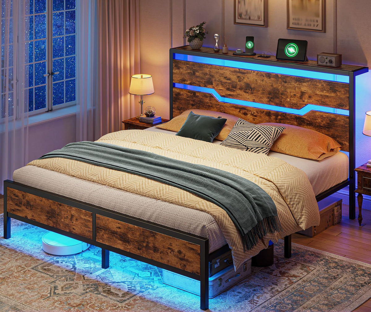 Queen Bed Frame with Headboard J7002