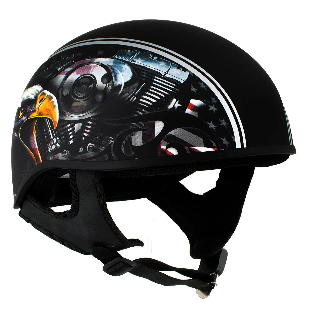 Flat Black Motorcycle DOT Half Helmet S31000