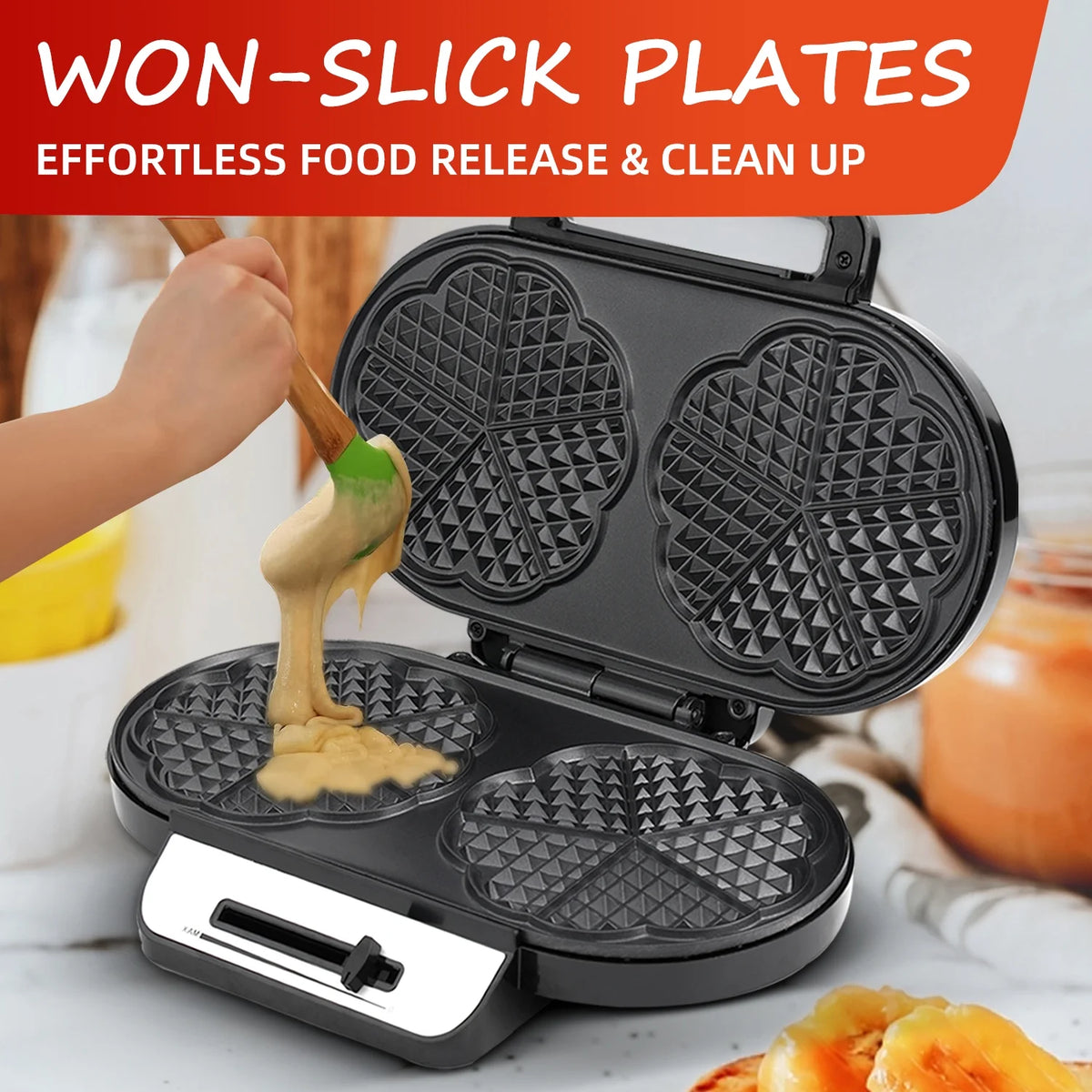 1200W Double Non-Stick Waffle Maker F38844
