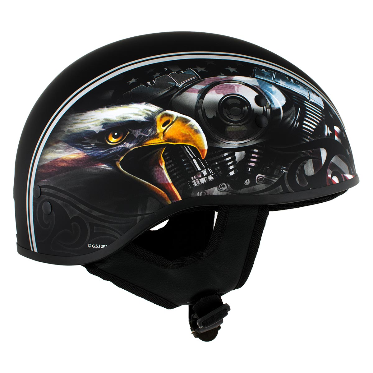 Flat Black Motorcycle DOT Half Helmet S31000