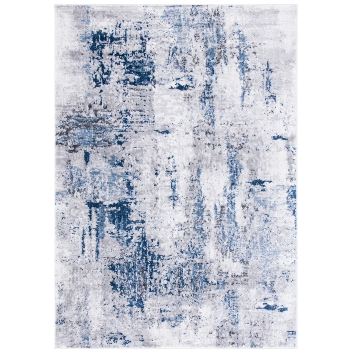 Grey/Light Blue Distressed Marble Area Rug M7341
