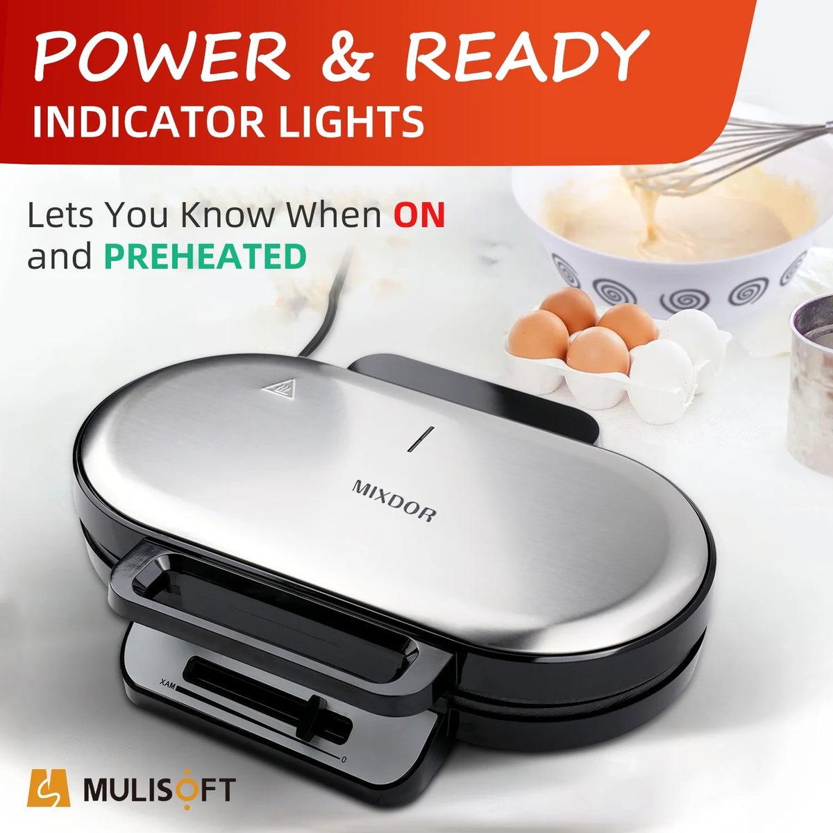 1200W Double Non-Stick Waffle Maker F38844